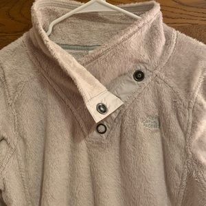 North Face Fuzzy Button Cowl Neck